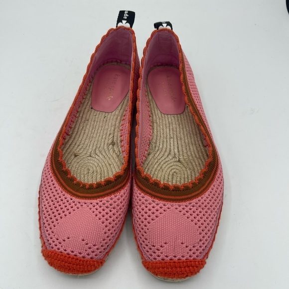 Kate Spade Women Espadrille Slip On Flats Knottingham Pink Red Knit Size 7.5 - Picture 2 of 6